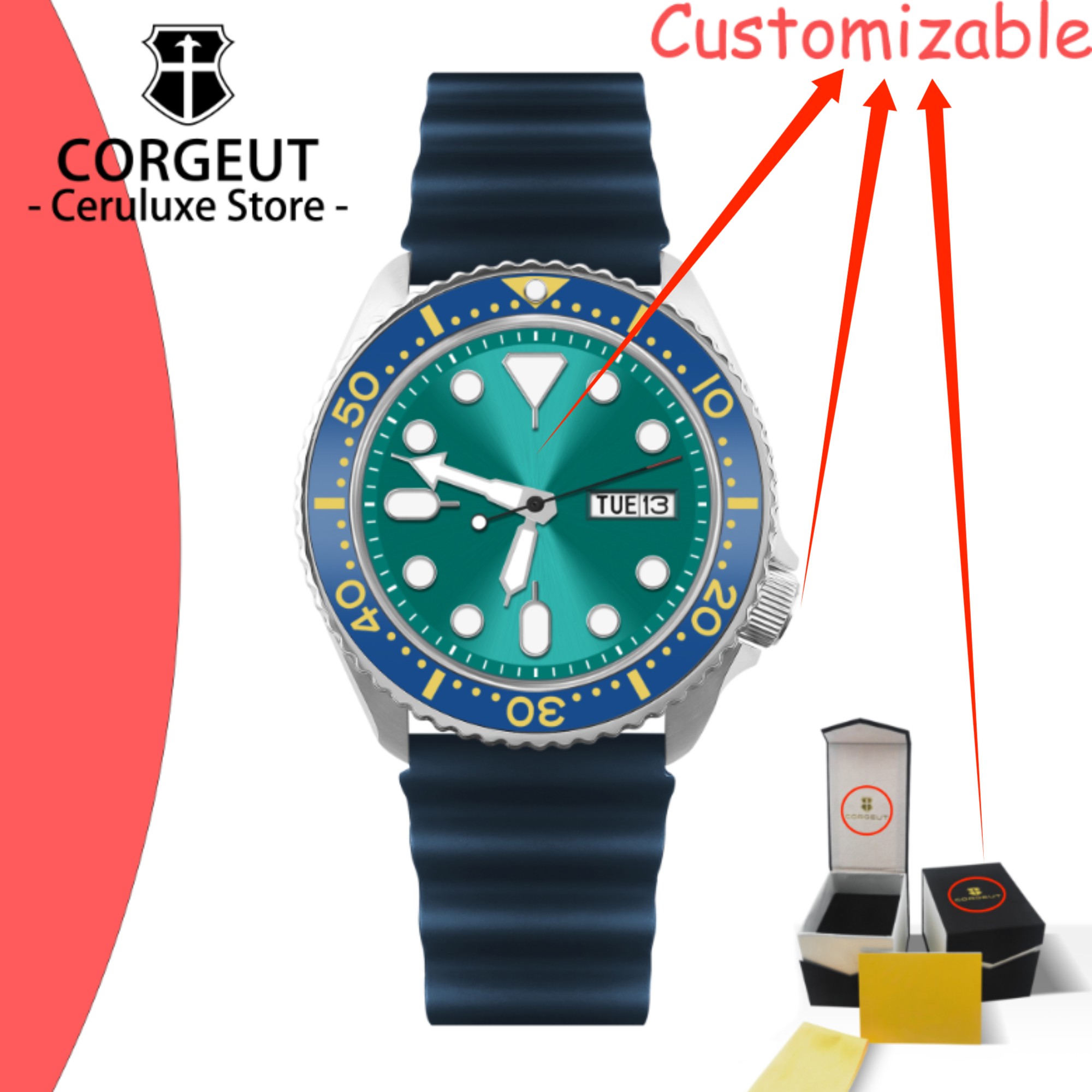 Waterproof Diving Watch - CUSTOM Logo Vintage Diver Watch Mechanical
