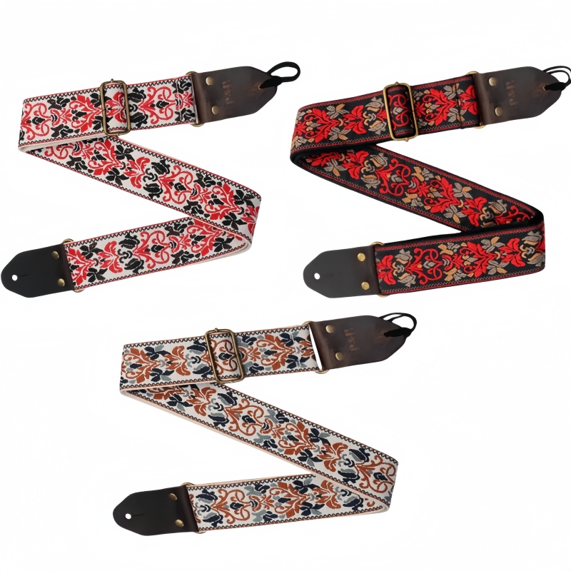Leather Watch Strap - Miwayer Vintage Flowers Guitar Strap, Soft