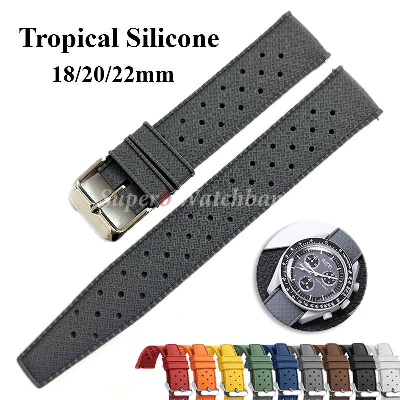 Seiko Watches Smartwatch - Tropical Silicone Watch Band Quick Release