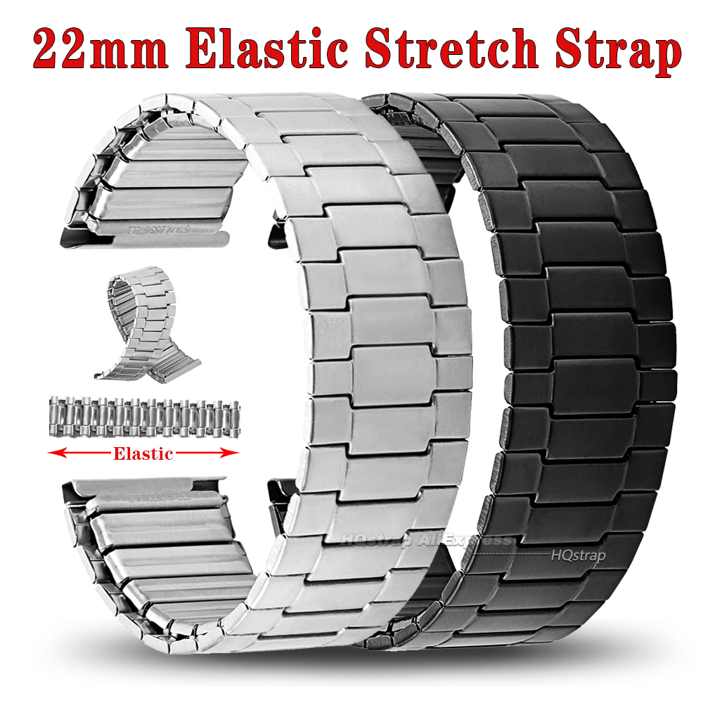 Seiko Watches Smartwatch - Elastic Steel Watch Strap 22mm for