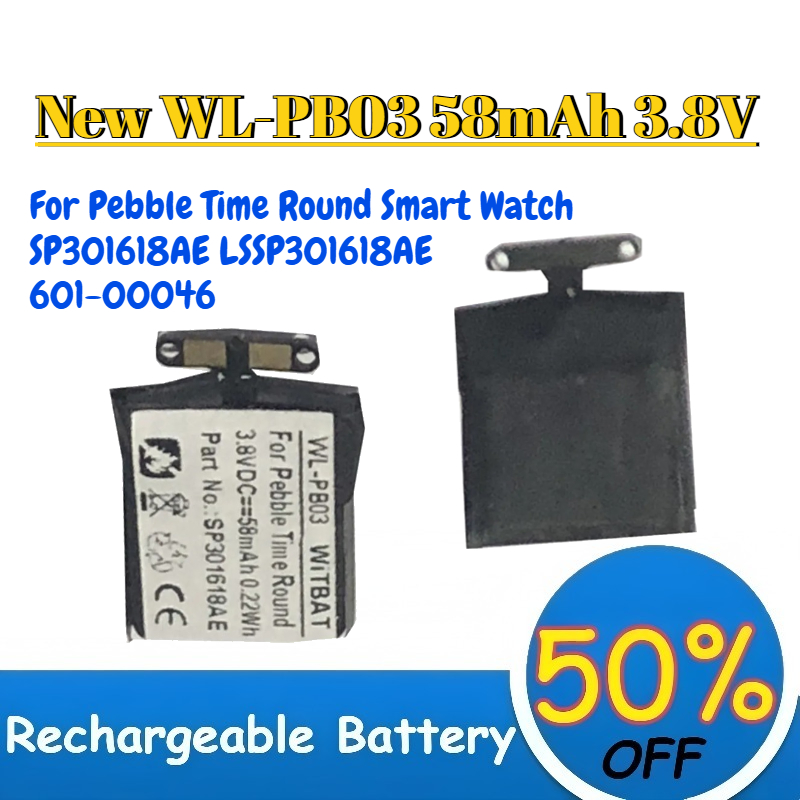 Smartwatch Pebble Watches - High-Quality New WL-PB03 58mAh 3.8V Replacement