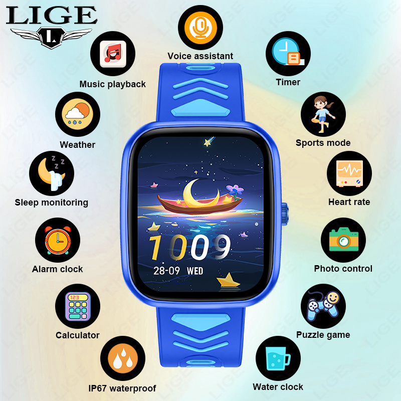 Smartwatch Watches Birthday Gift For Boys - LIGE Kids Smartwatch Game Waterproof Electronics