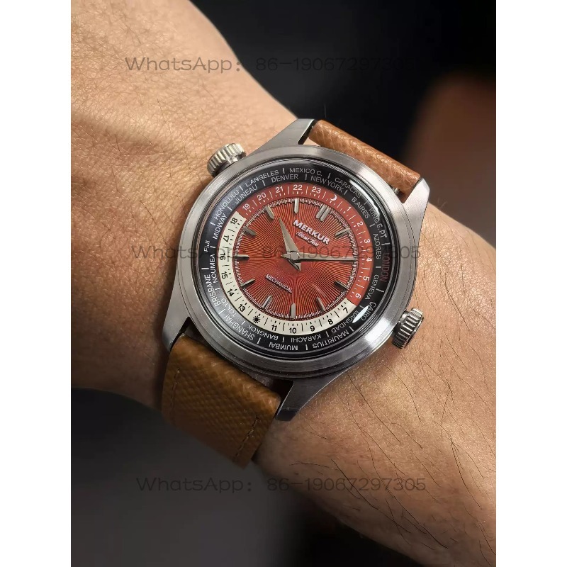 Leather Watch Strap - Manual enamel enamel mechanical watch men's
