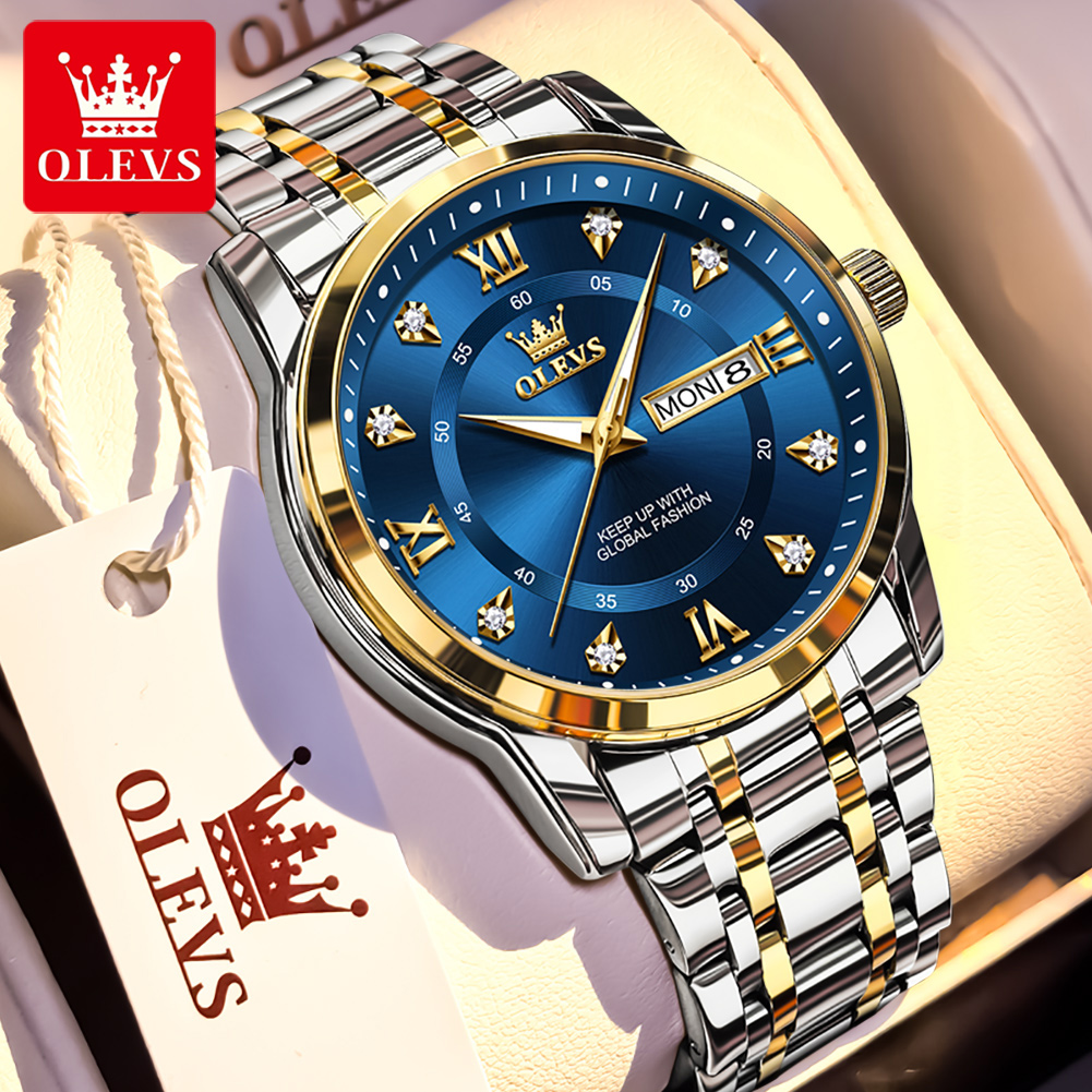 Analog Quartz Watch - OLEVS Brand Fashion men's watches stainless