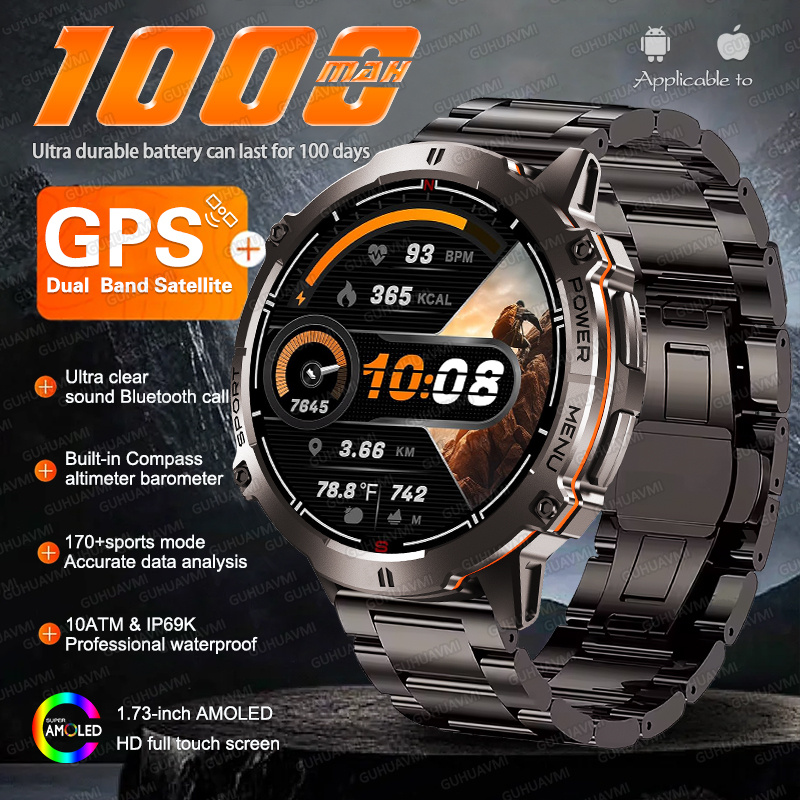 Altimeter Compass Watch - NEW TANK X3 Military 1000mAh GPS