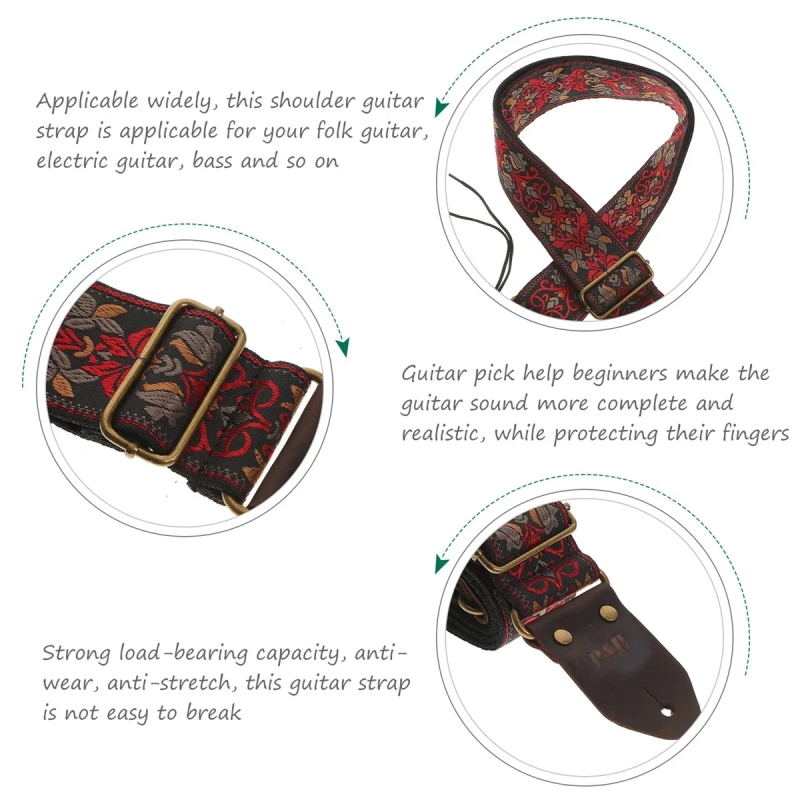 Miwayer Vintage Flowers Guitar - Leather Watch Strap recension och pris