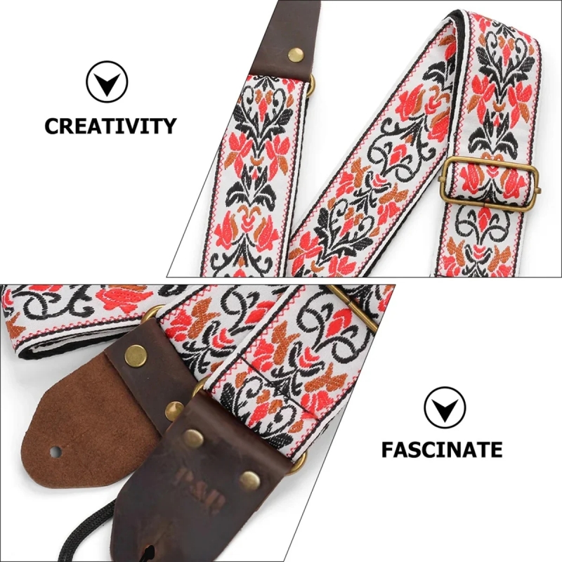 Miwayer Vintage Flowers Guitar - Leather Watch Strap recension och pris