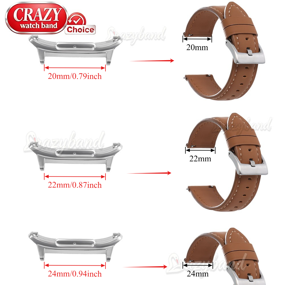 1pair Stainless Steel Connecto - Leather Watch Strap recension och pris