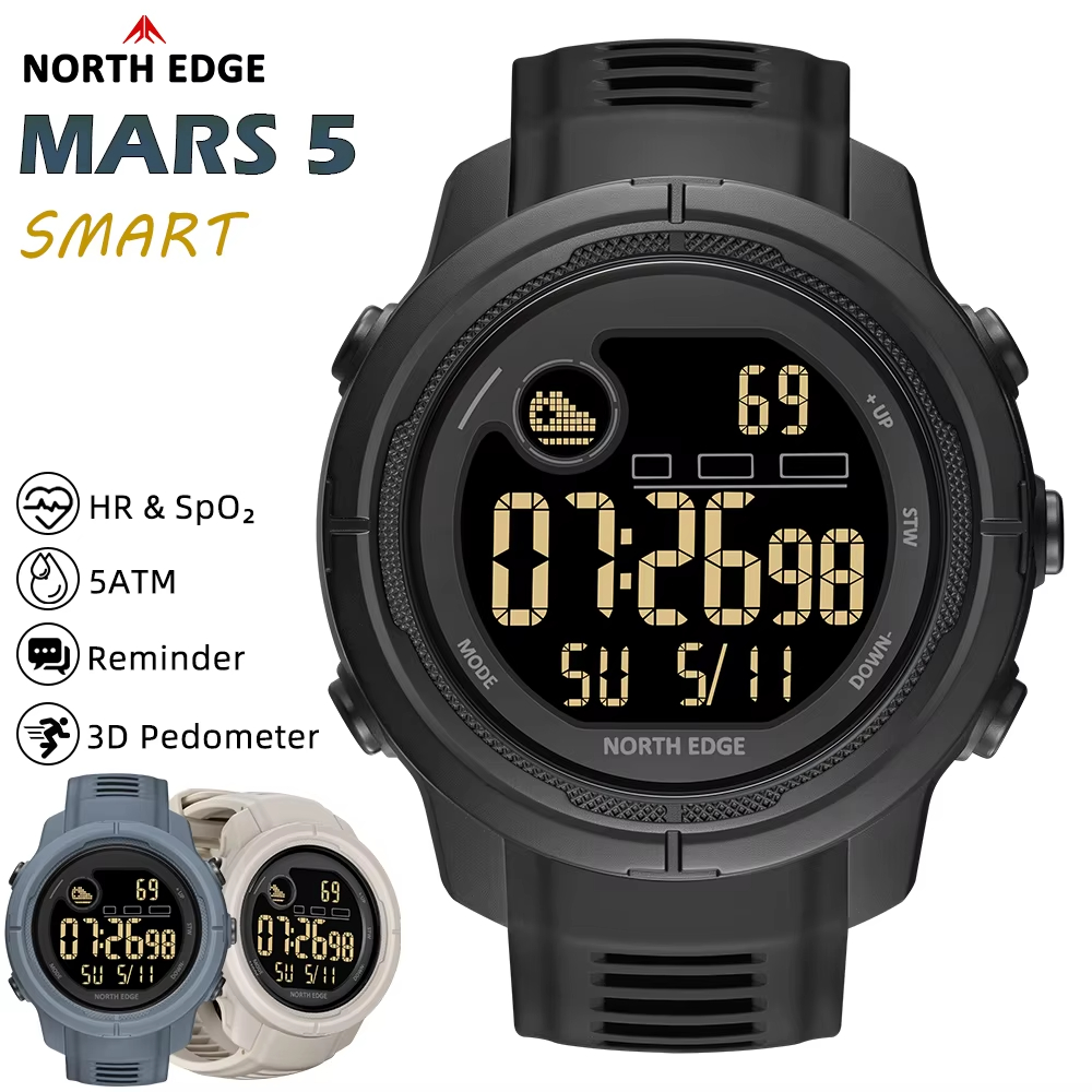 NORTH EDGE NEW MARS 5 Men's Di - Smartwatch Watches For Men Digital recension och pris