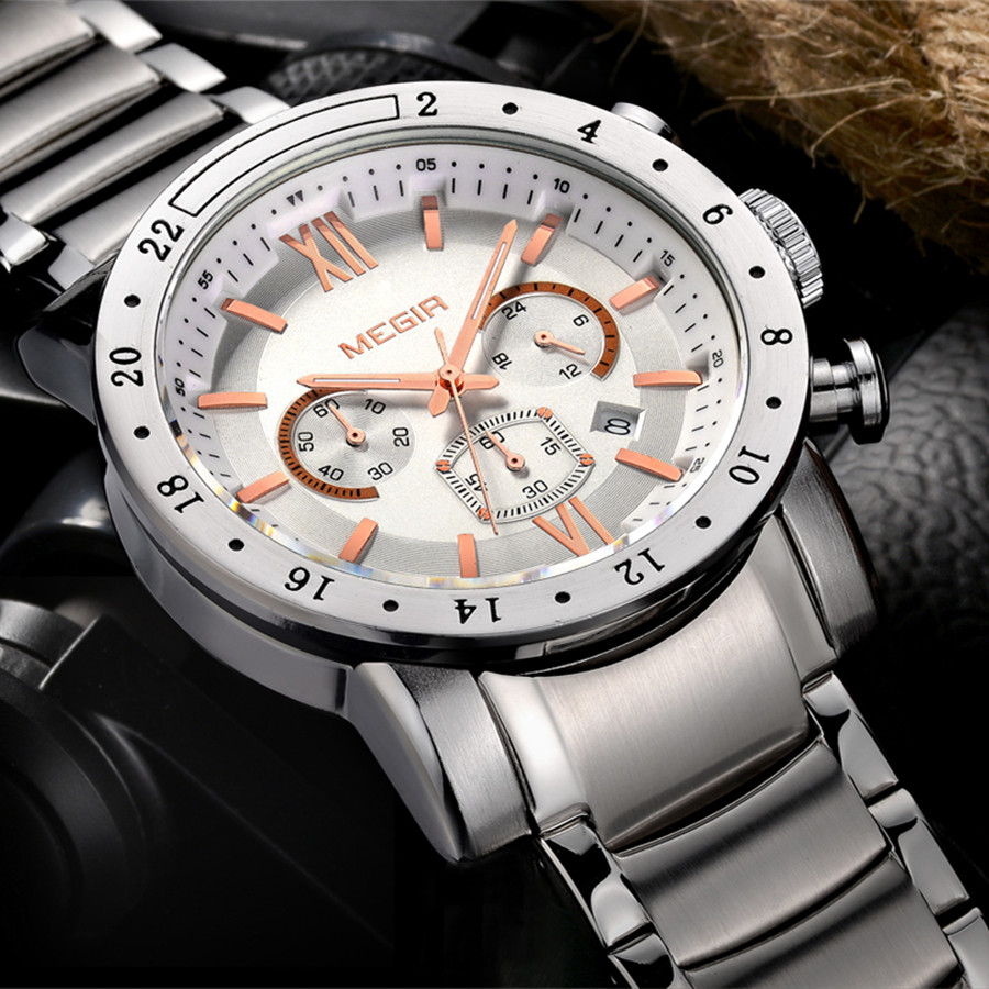 MEGIR Stainless Steel Casual W - Smartwatch Watches For Men Digital recension och pris