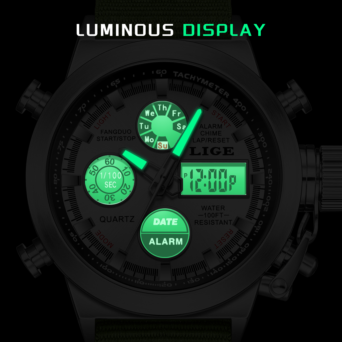 LIGE Men Big Brand Dual Time D - Smartwatch Watches For Men Digital recension och pris