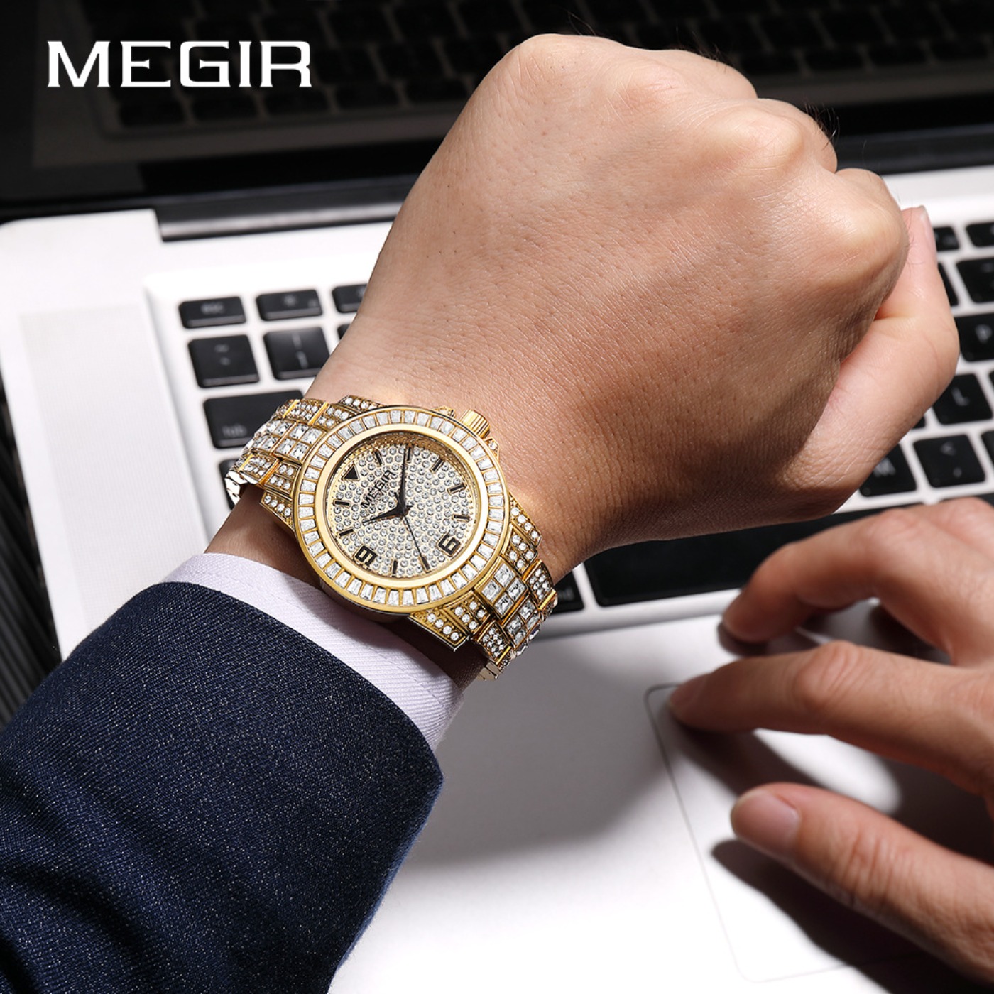 MEGIR Luxury Diamond Watches U - Analog Quartz Watch recension och pris