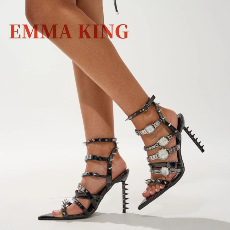 Silver Watch Sandals Open Poin - Leather Watch Strap recension och pris