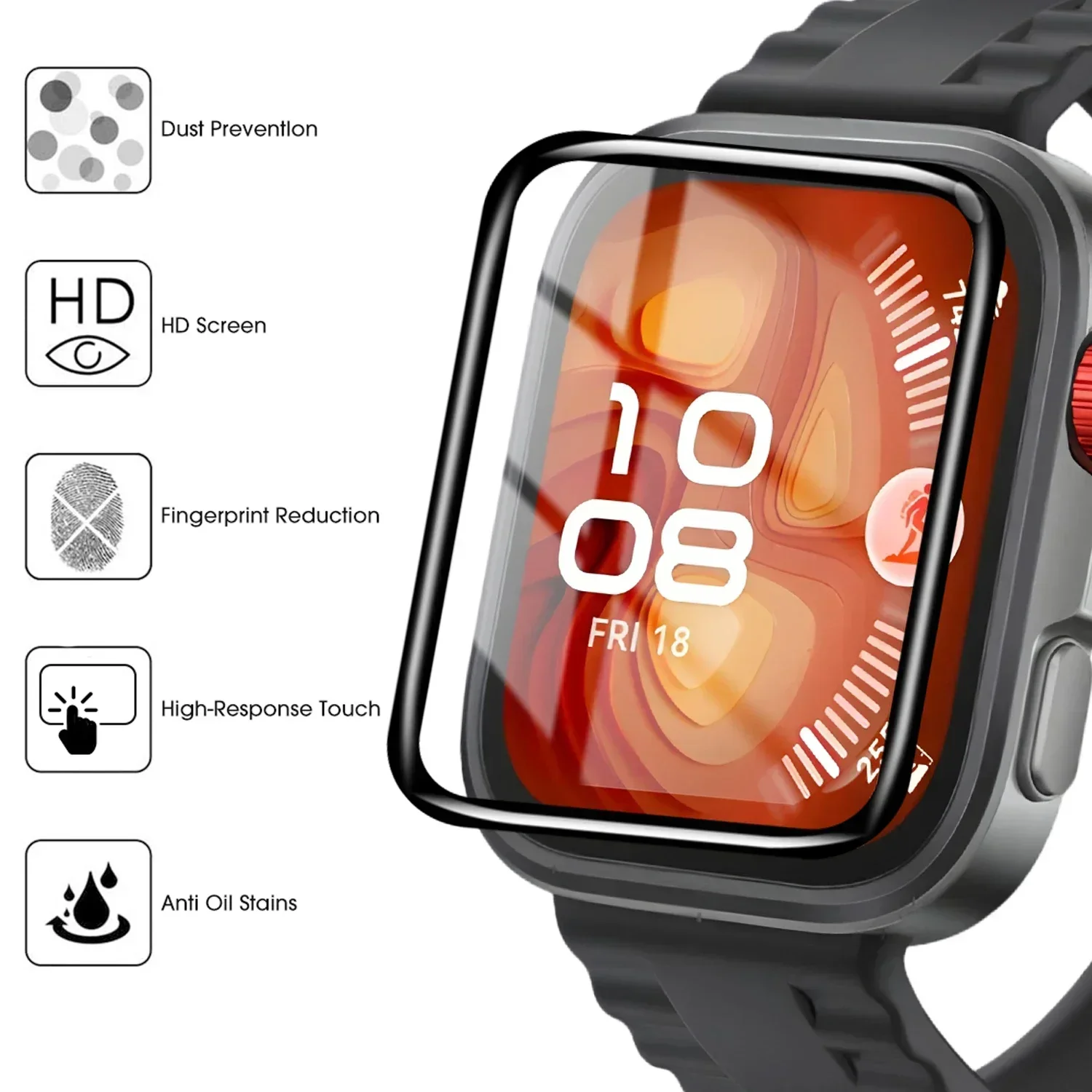 1-5Pcs 9D Curved Film For Huaw - Smartwatch Watch Huawei recension och pris