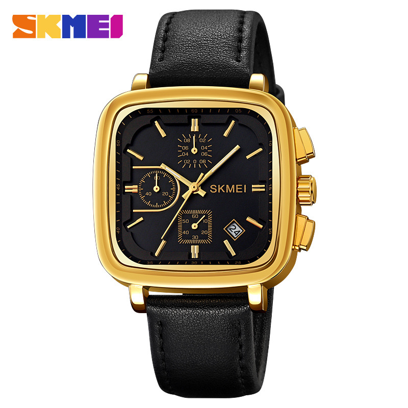 Square Men's Watch Quartz Wate - Leather Watch Strap recension och pris