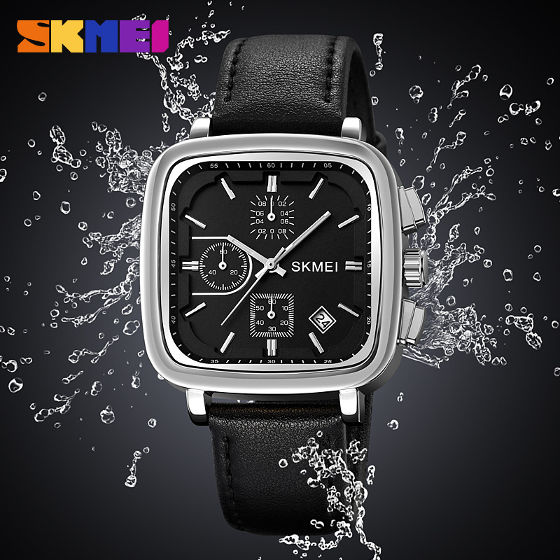 Square Men's Watch Quartz Wate - Leather Watch Strap recension och pris