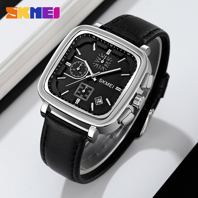 Square Men's Watch Quartz Wate - Leather Watch Strap recension och pris