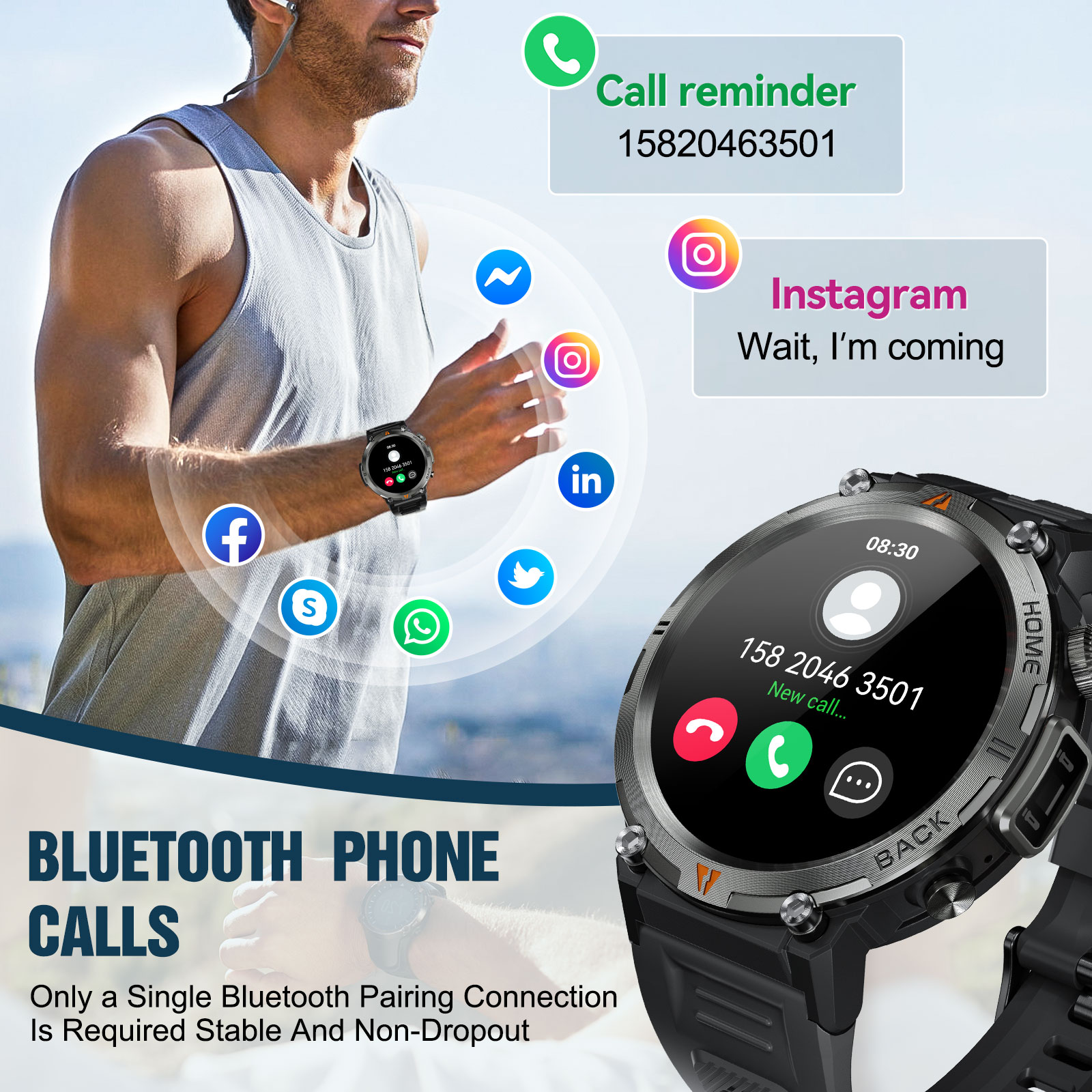 EIGIIS KE3 Bluetooth Call Smar - Smartwatch Watches For Men Digital recension och pris