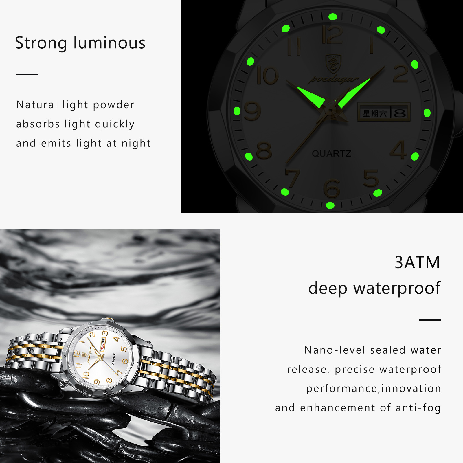 POEDAGAR Elegant Ladies Watche - Waterproof Diving Watch recension och pris