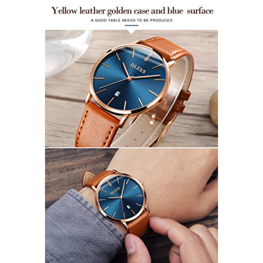 OLEVS Men Leather Watches Blac - Smartwatch Watches For Men Digital recension och pris