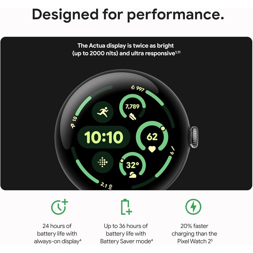 Pixel Watch 3 (45mm) 2024 el - - Smartwatch El recension och pris