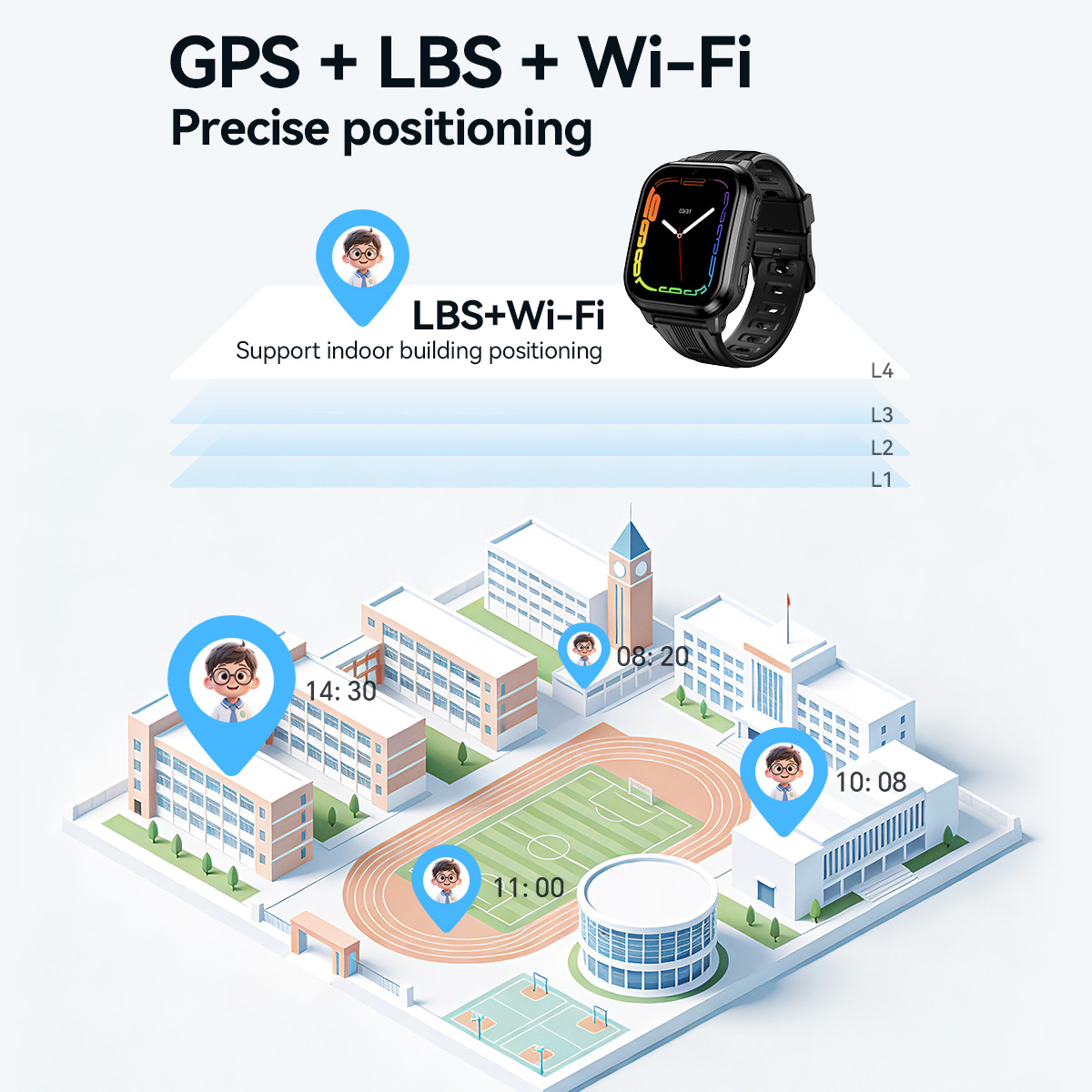 HOCO Y108 1.69inch HD LCD Curv - Smartwatch Watches For Kid Boy Waterproof recension och pris