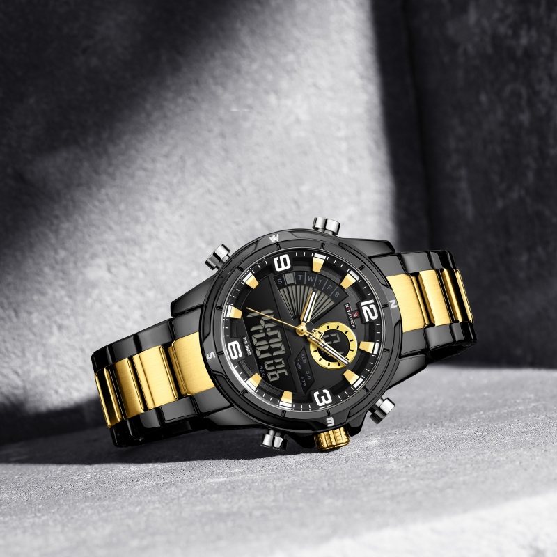 NAVIFORCE Men Dual Display Wat - Analog Quartz Watch recension och pris